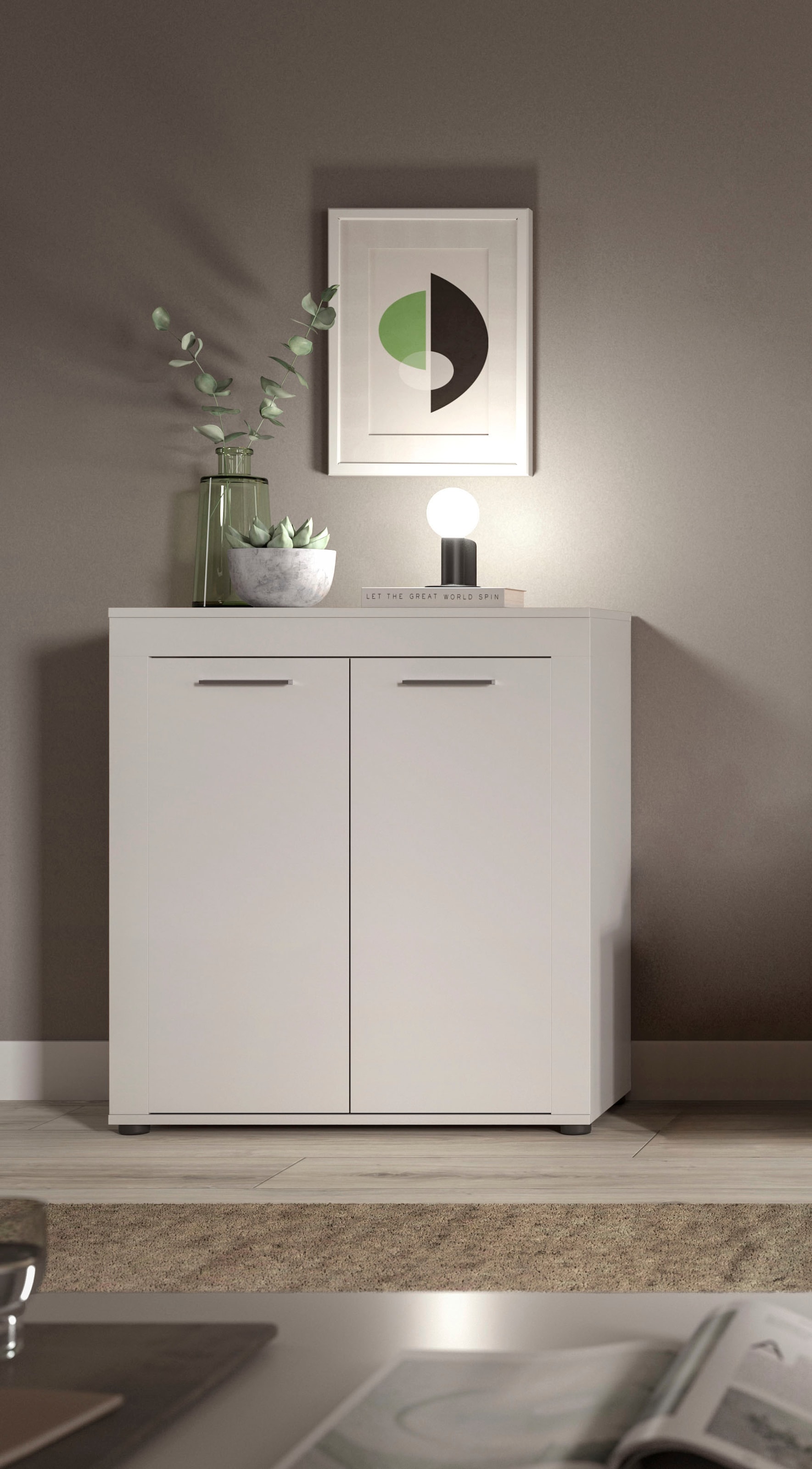 INOSIGN Highboard »Aosta, Höhe 88 cm, in verschiedenen Farbausführungen« mit 2 Türen und 3 Fächern, Wohnzimmer, Kommode, Schrank