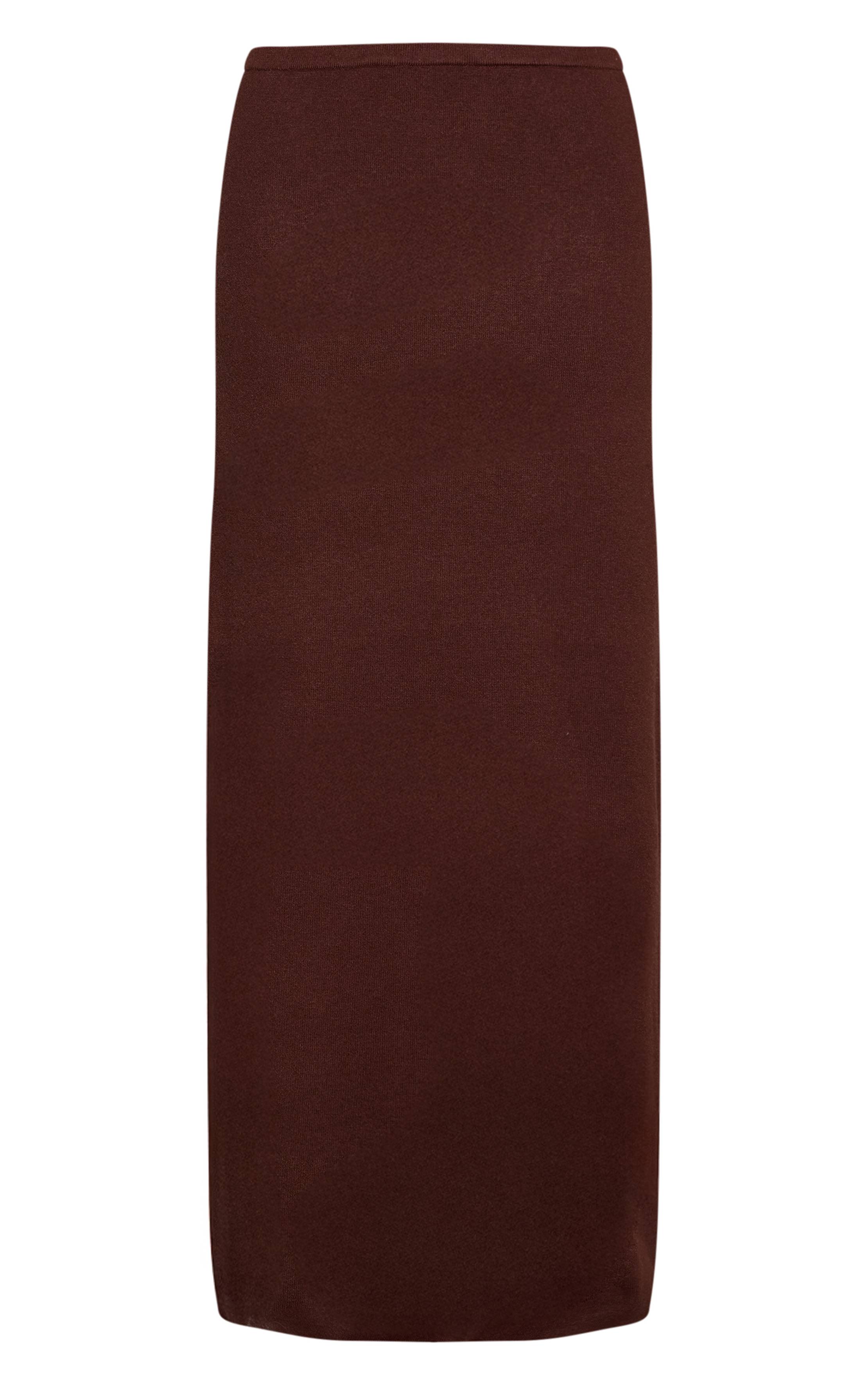 Chocolat Jupe Longue En Maille
