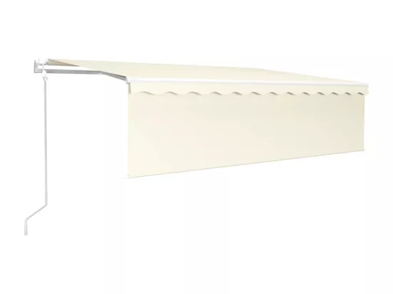 Auvent automatique store capteur de vent et LED 5x3 m Crème