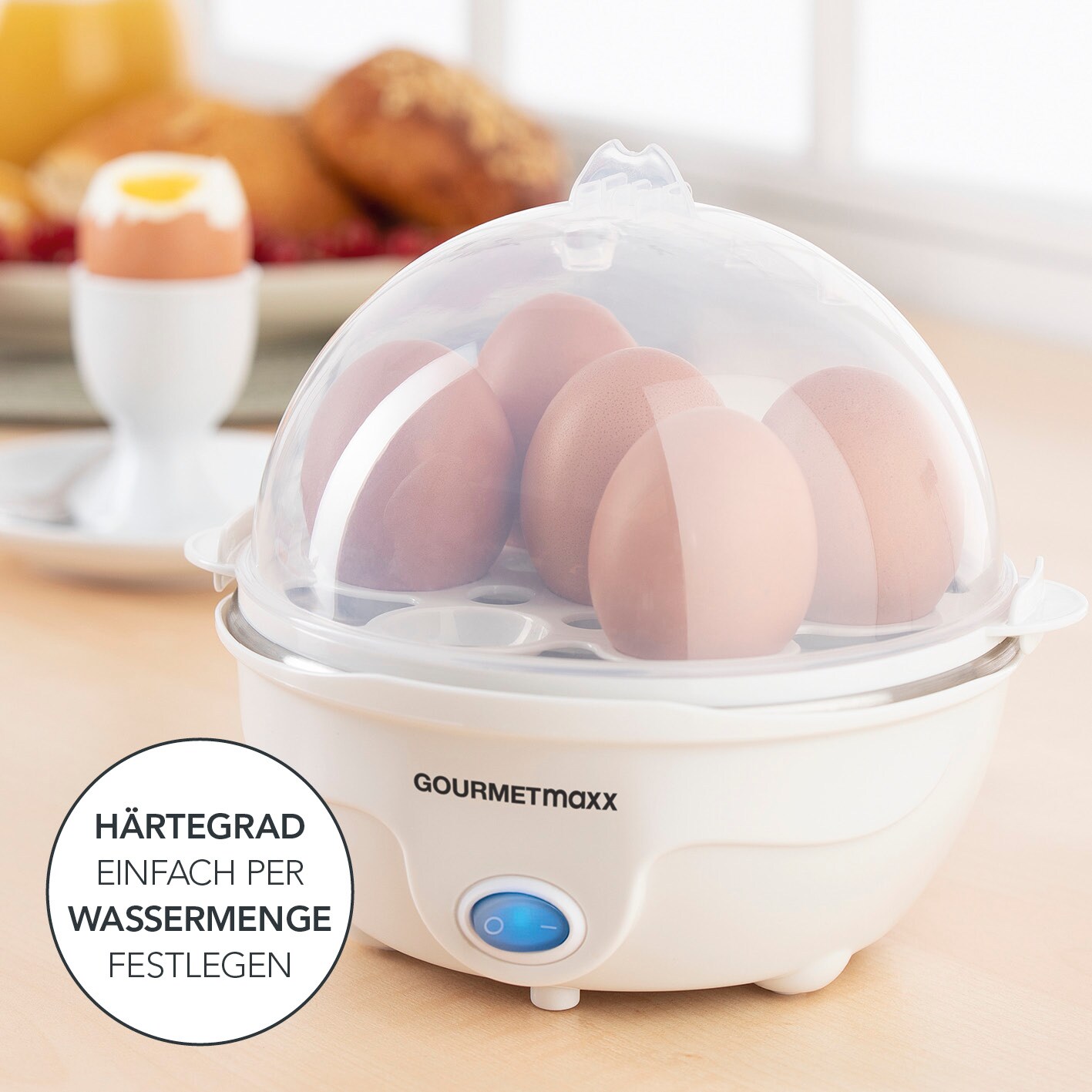 GOURMETmaxx Eierkocher für 7 Eier 350W weiß