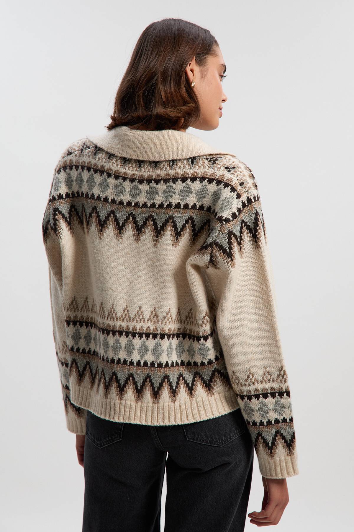 KarenMillen synthétiquell Tricoté Col V Motif Fairisle