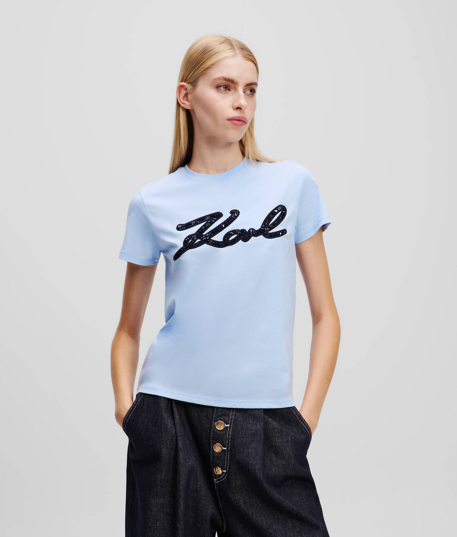 T-SHIRT EN BOUCLÉ KARL SIGNATURE