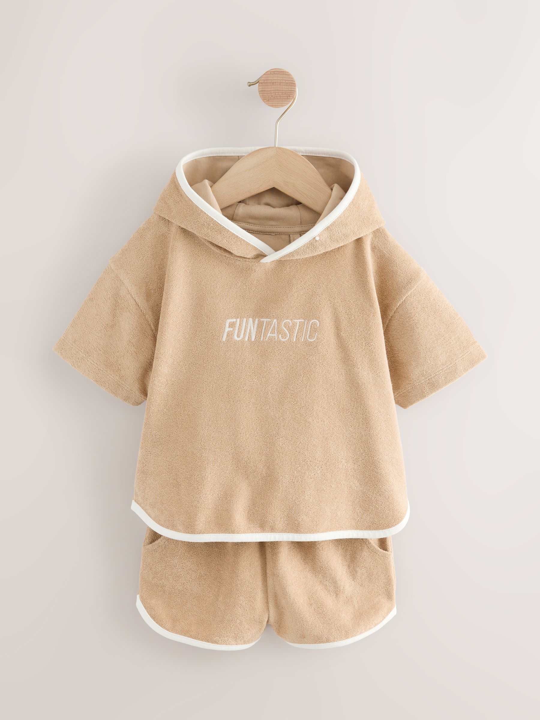 Taupe - 100% katoenen badstofset (3mnd-7jr)