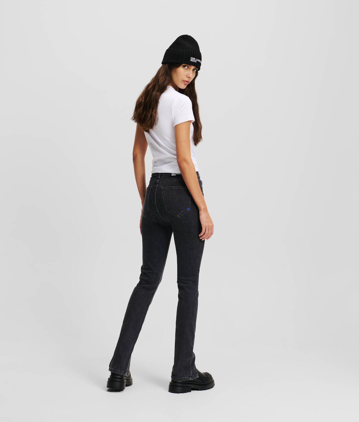 JEAN SKINNY TAILLE HAUTE À OURLET FENDU KLJ