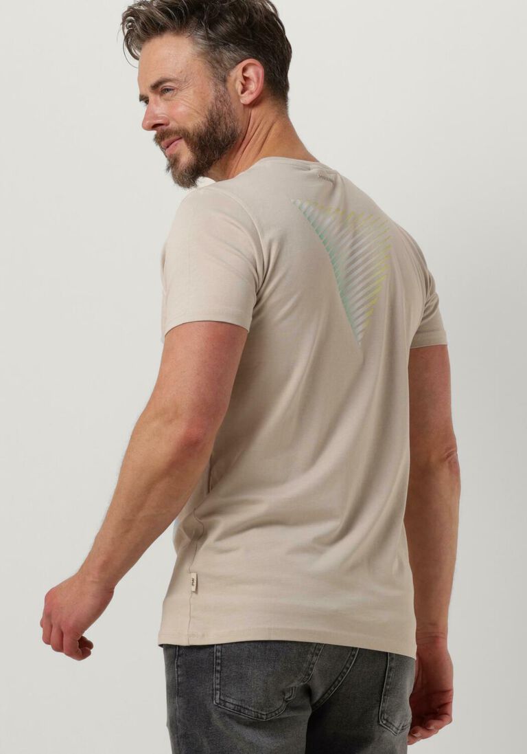 PUREWHITE zand purewhite t-shirt tshirt with small logo on chest and triangle gradient print at back