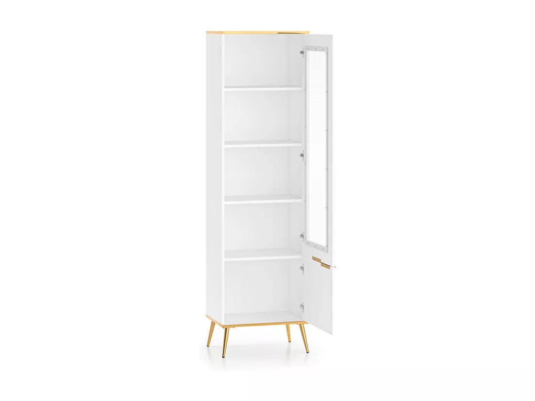 Vitrine 2 portes Zora Blanc et Doré