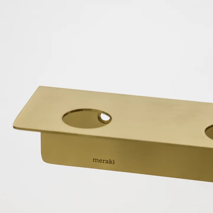 Meraki - Regal mit Flaschenhalterung und Hakenleiste, mattes Messing-Finish