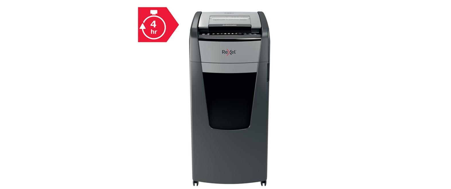 Aktenvernichter Rexel Optimum AutoFeed+ 600M, P-5<br>Automatischer Schredder (auto) für sichere Vernichtung vertraulicher Unterlagen (bis zu 600 Blatt)