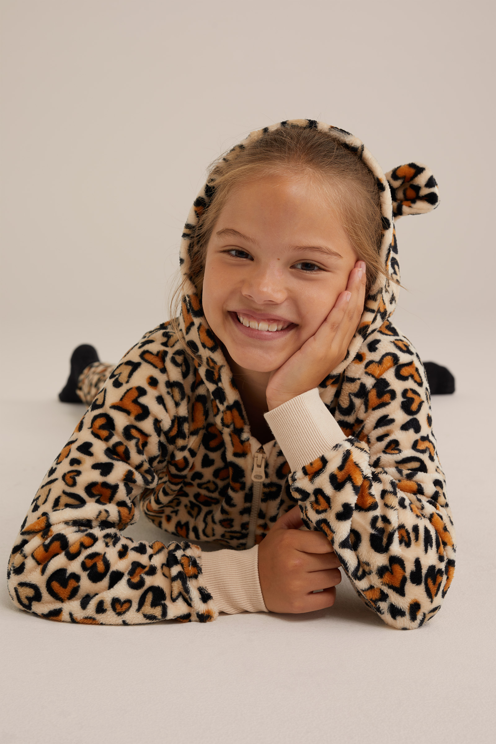 Meisjes onesie met dessin WE Fashion Beige