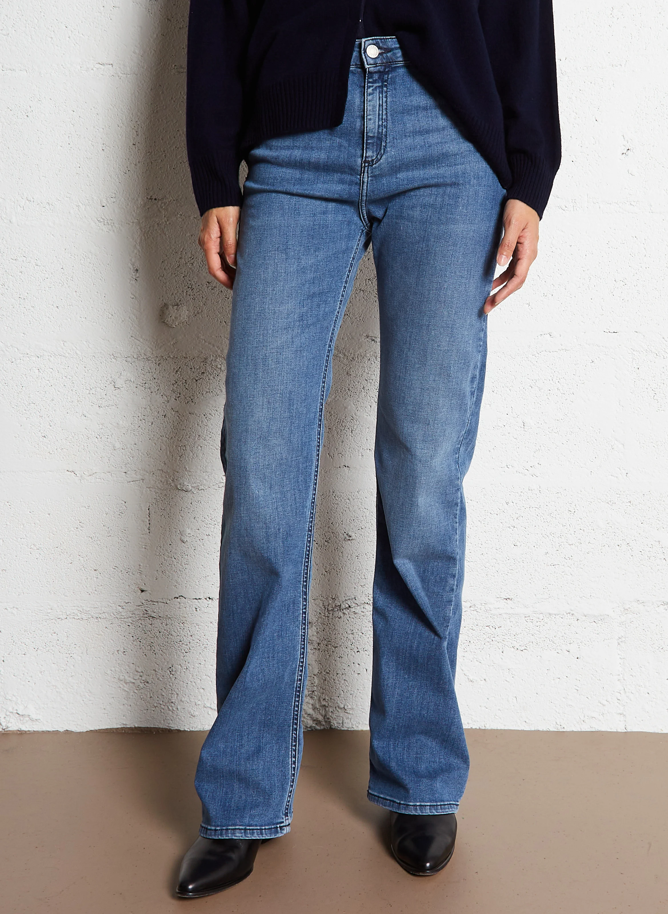 Jean flare en coton | Jean Délavé