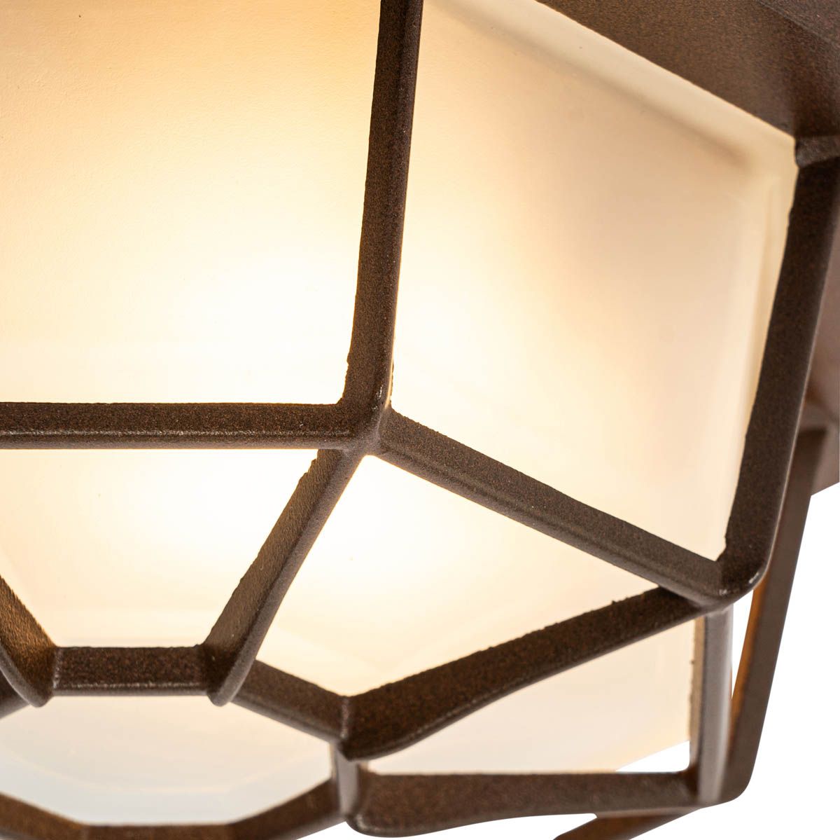 Landelijke plafondlamp roestbruin 21,3 cm IP44 - Bri