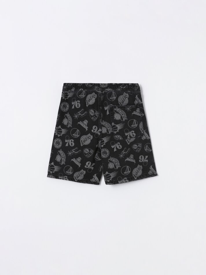 Shorts jeans da NBA - Preto