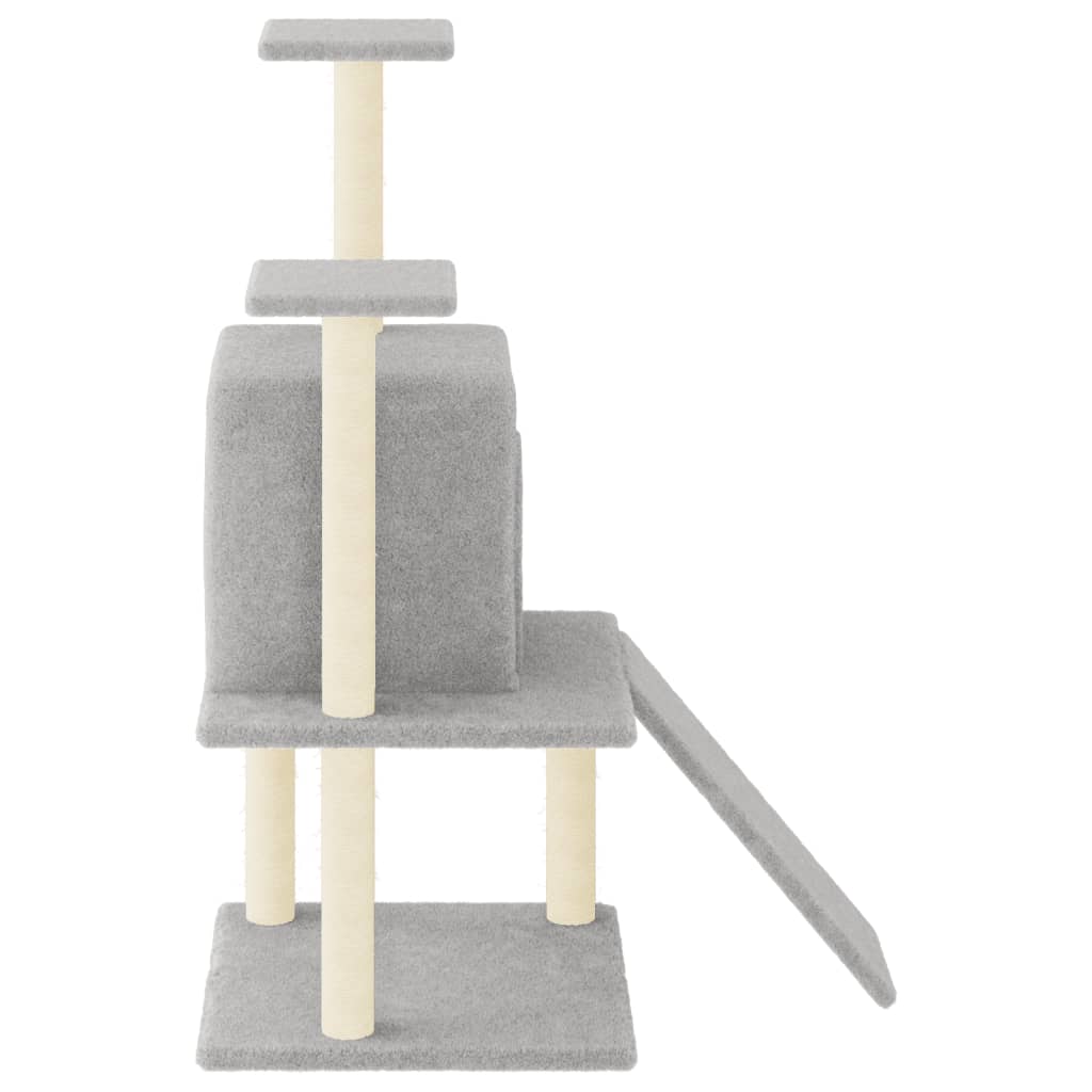 Arbre à chat avec griffoirs en sisal gris clair 110 cm