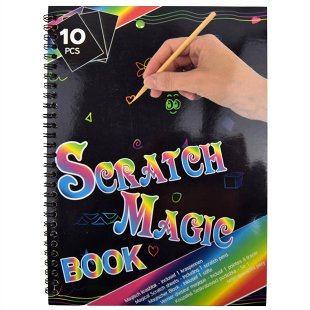 Magisk Color Scratch Bog A4 10 Sider med Pen
