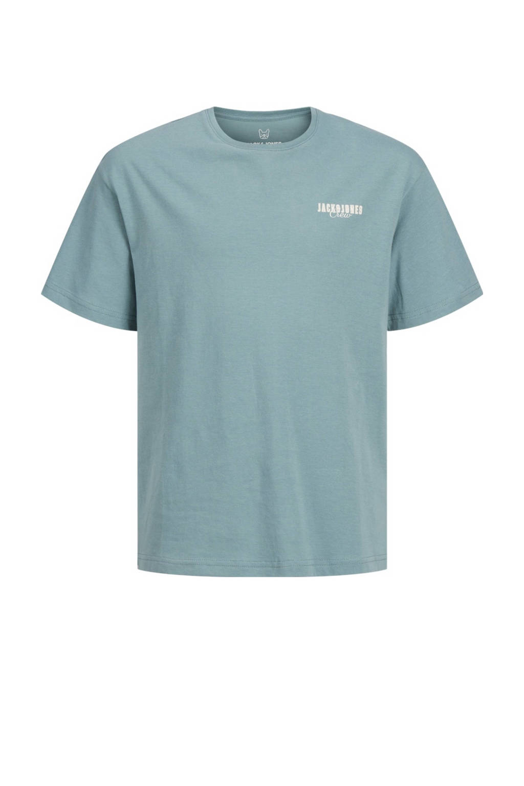 JACK & JONES T-shirt JJSTYD LOOSE GRAPHIC met backprint lichtblauw