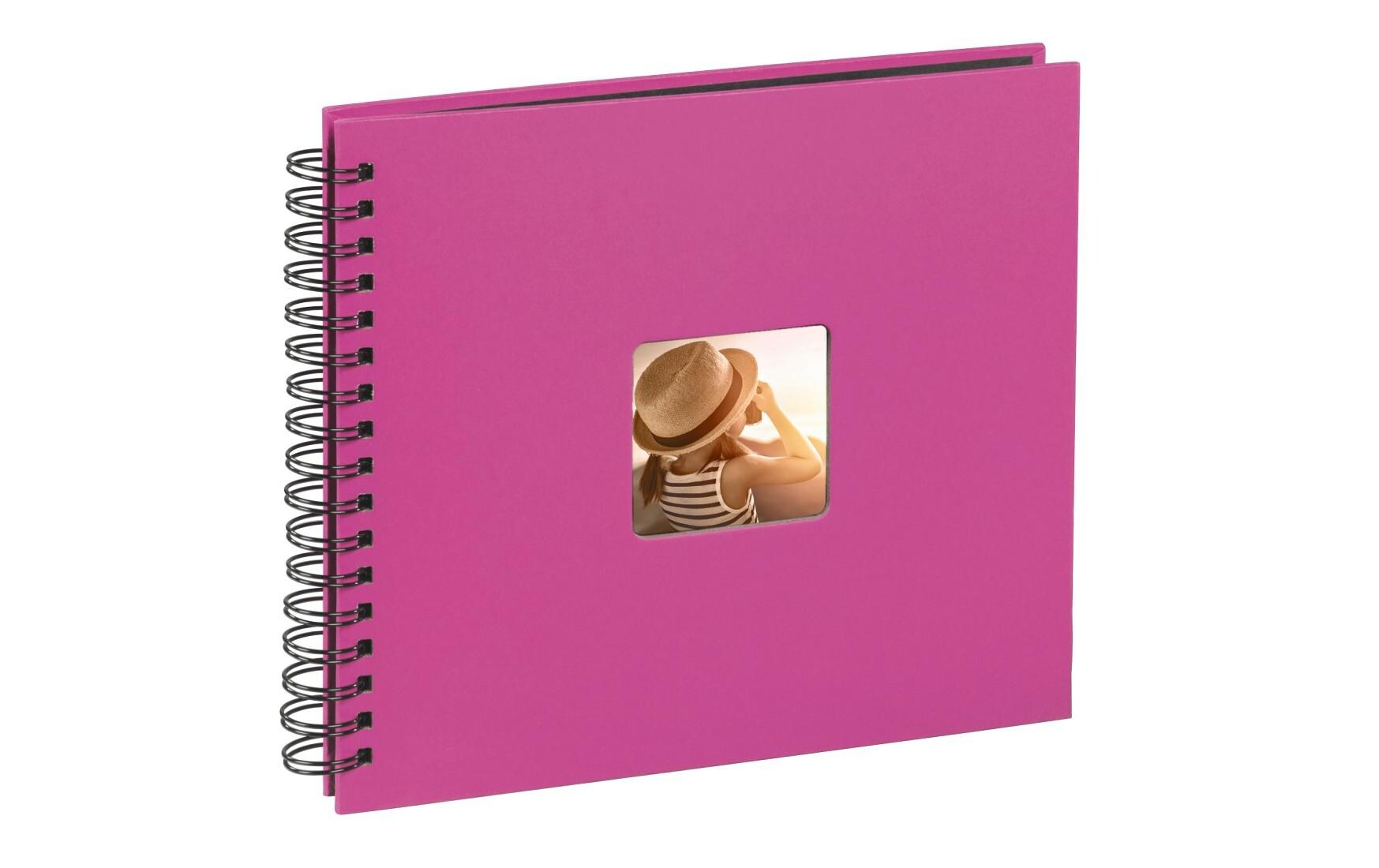 Fotoalbum Fine Art 36 x 32 cm Pink, 50 schwarze SeitenPlatzsparendes Album
