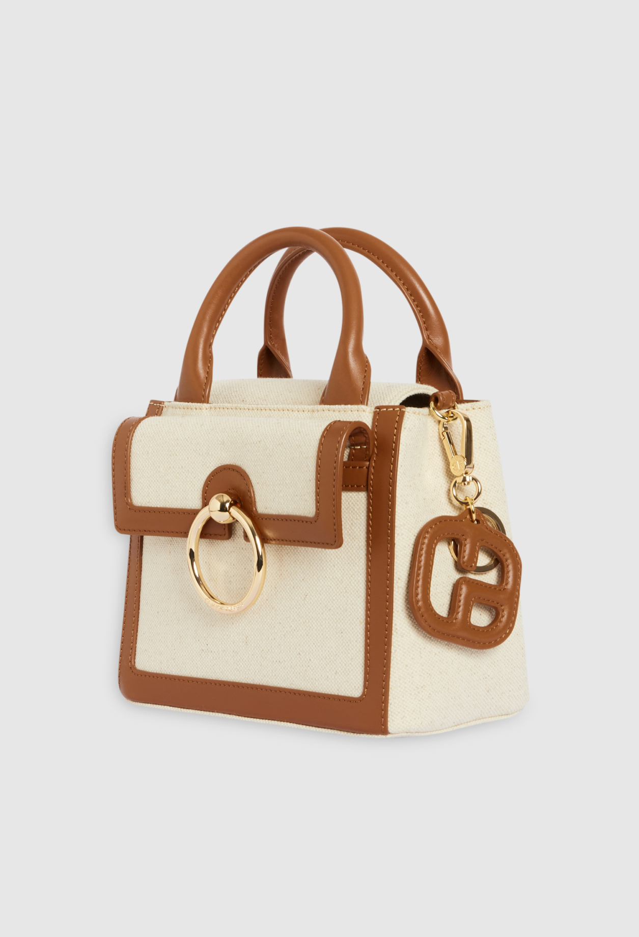 Porte cle cuir camel
