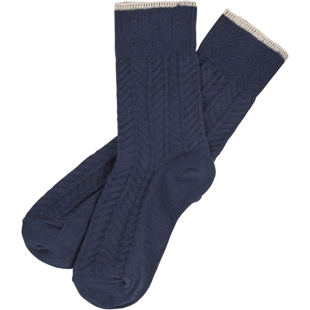 Køb FUB dark navy Herringbone Strømper 2-Pak