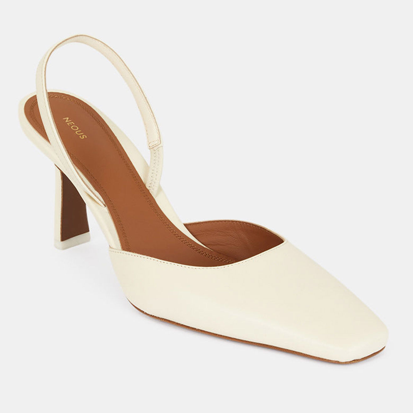 Neous Slingbacks en Cuir crème - Talon 7.5 cm