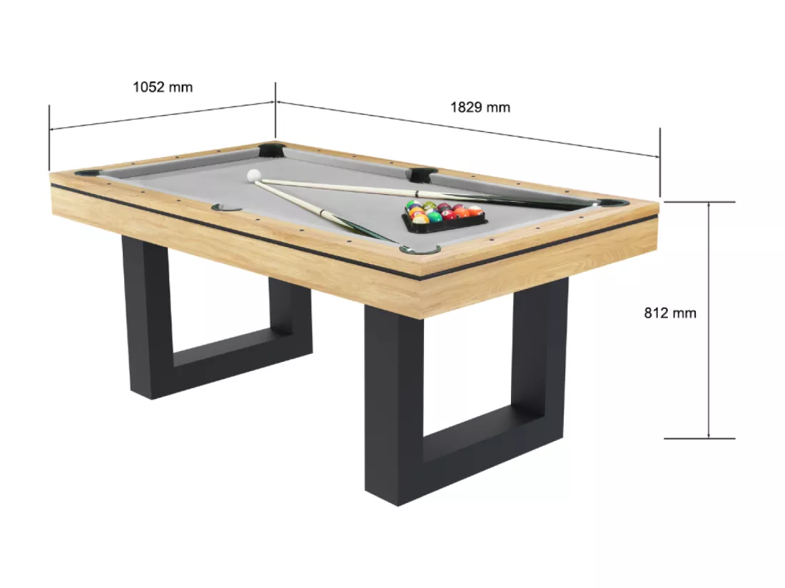 Table multi-jeux 3 en 1 billard et ping-pong en bois DENVER