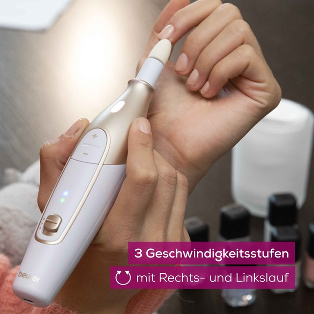 BEURER Maniküre-Pediküre-Set »MP 64 elektrische Nagelfeile mit Akku für kabellose  Maniküre« Mit 10 Aufsätzen für professionelle Maniküre und Pediküre zuhause