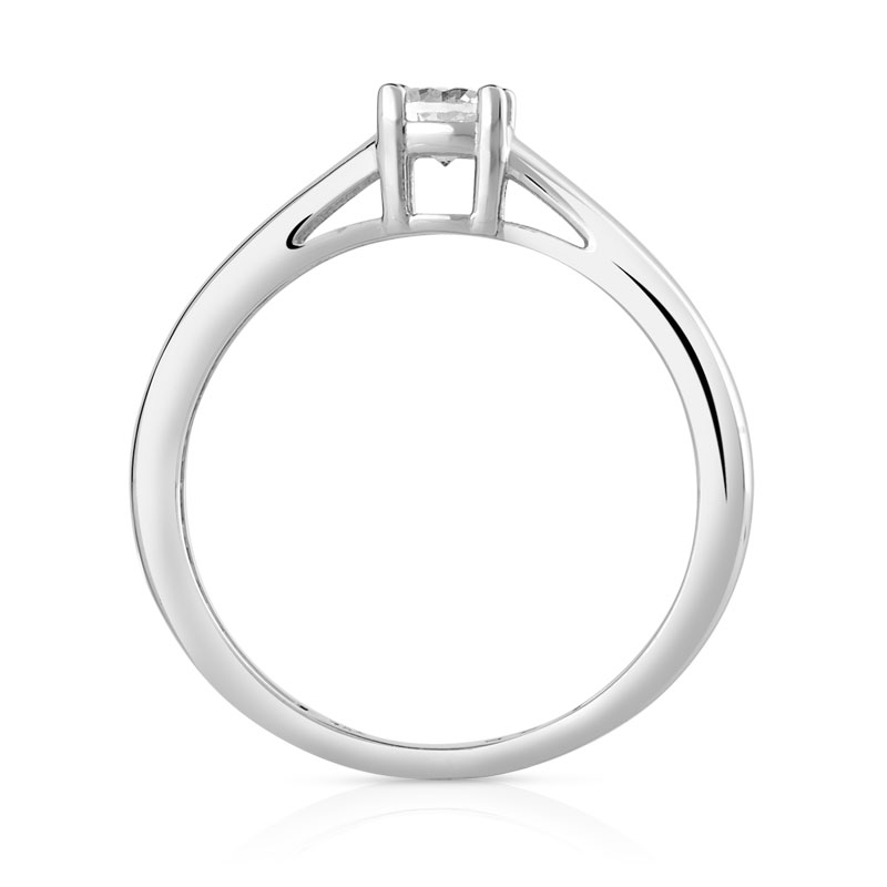 Solitaire or 750 blanc diamant 0,25 carat