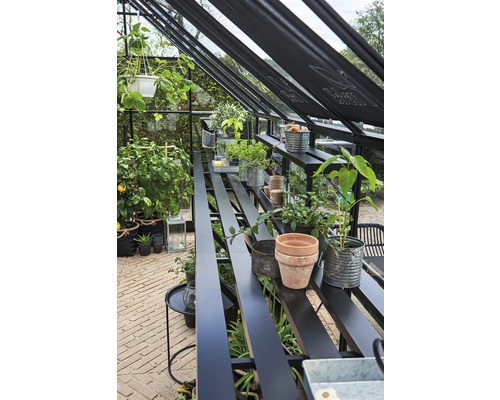 Tafel Hallen voor kas Qube 816 190 x 14 cm zwart