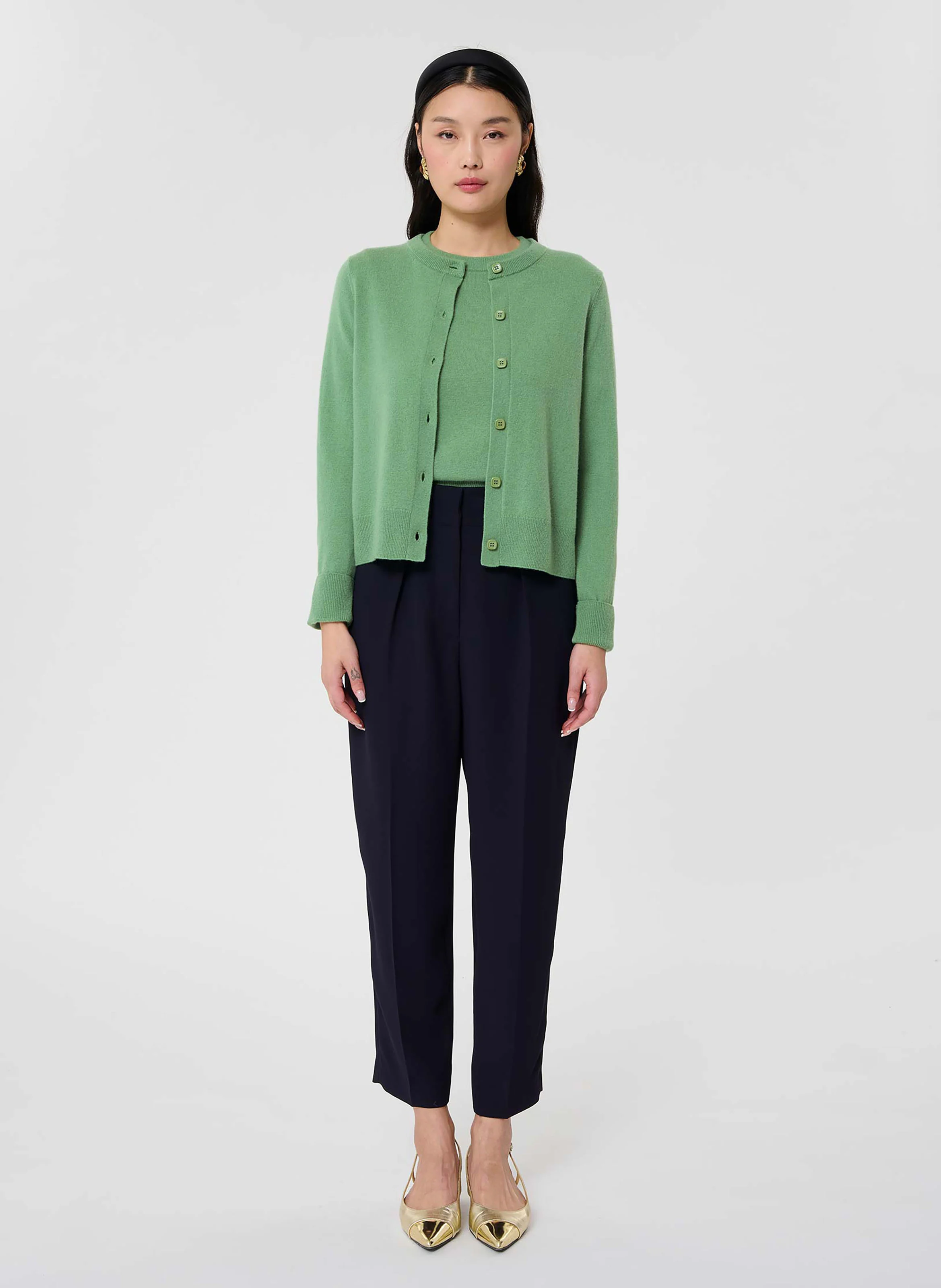 GUIDO - Cardigan boutonné en cachemire | Vert