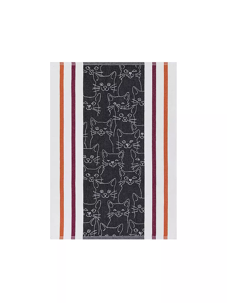KRACHT Halbleinen Jacquardtuch 3er Pkg Cat bunt