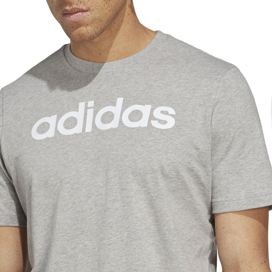 Adidas T-shirt avec logo brodé linéaire en jersey Essentials