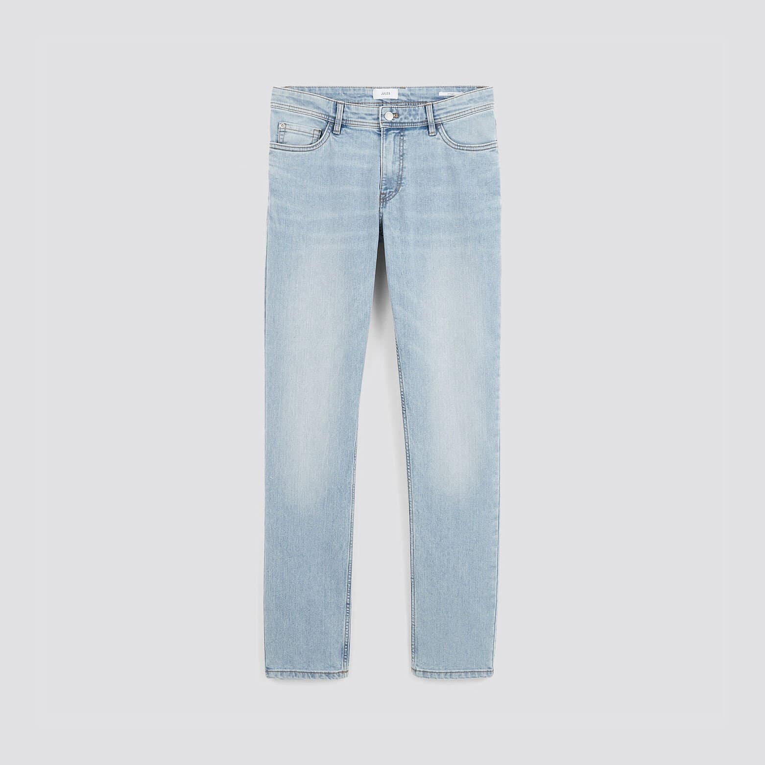 Jean straight en coton et polyester recyclés Bleu