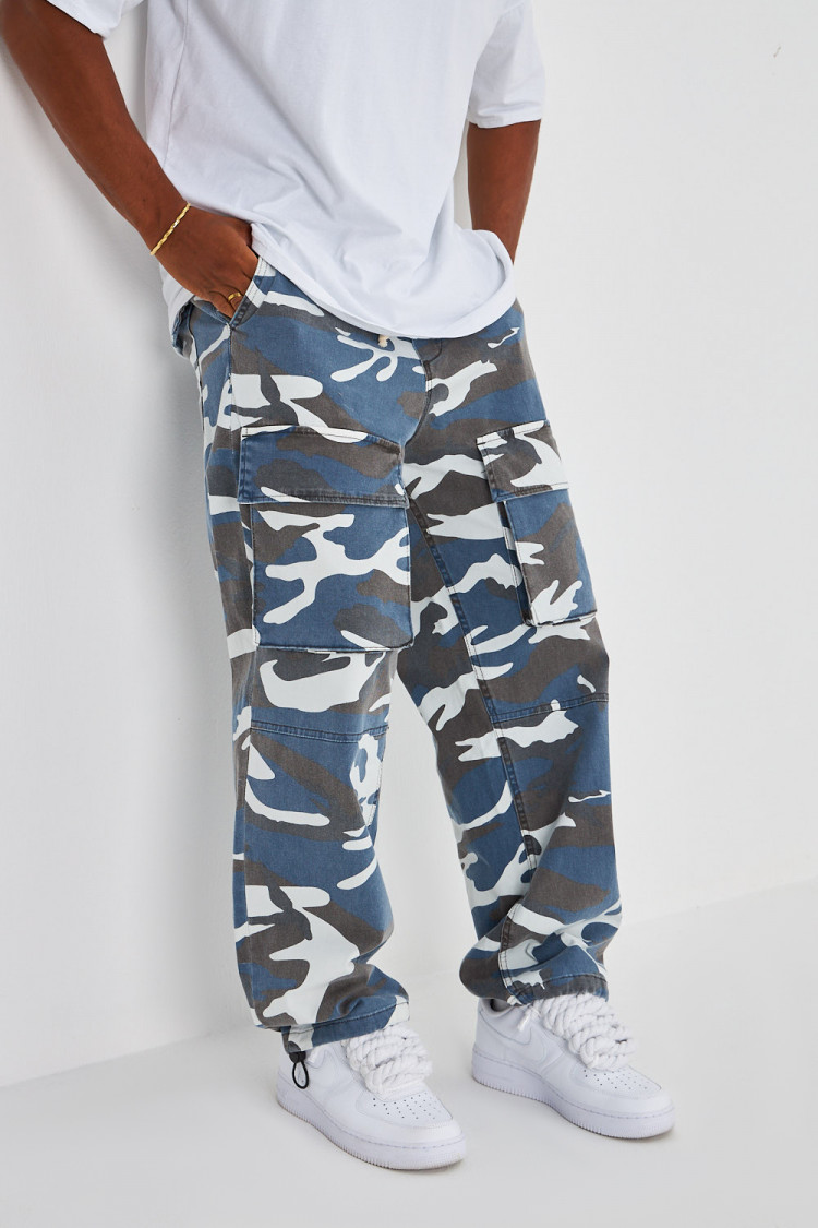 Jogger pant bleu camouflage