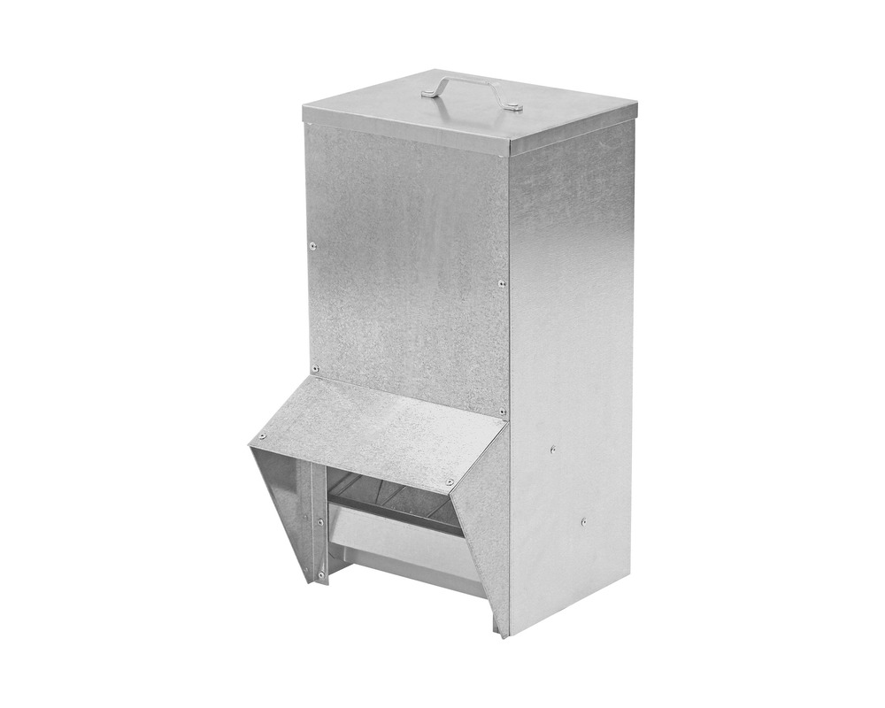 Mangeoire 12 kg pour poules et canards • nourrisseur d'extérieur en métal galvanisé