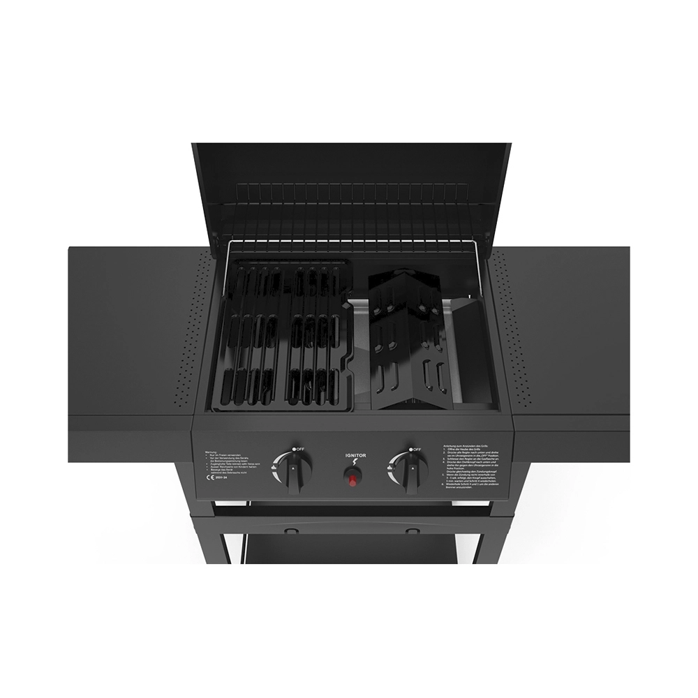 FlammenKönig Gasgrill mit 2 Brenner, Gasregler + Schlauch inkl.