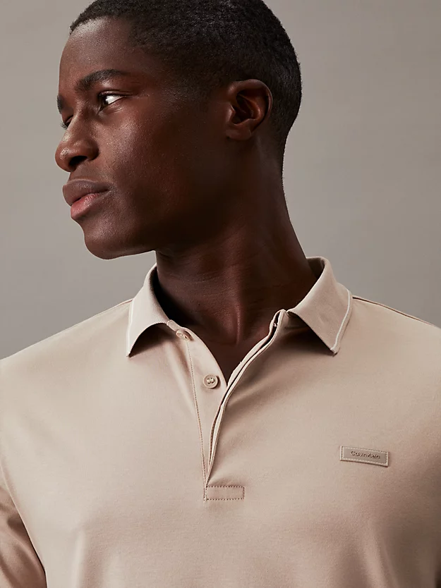 Camisa polo de algodão mercerizado