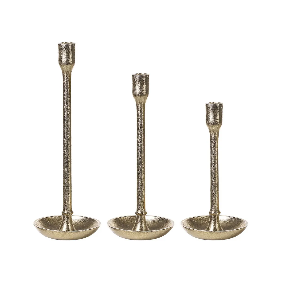 Beliani Bougeoir Set de 3 Doré