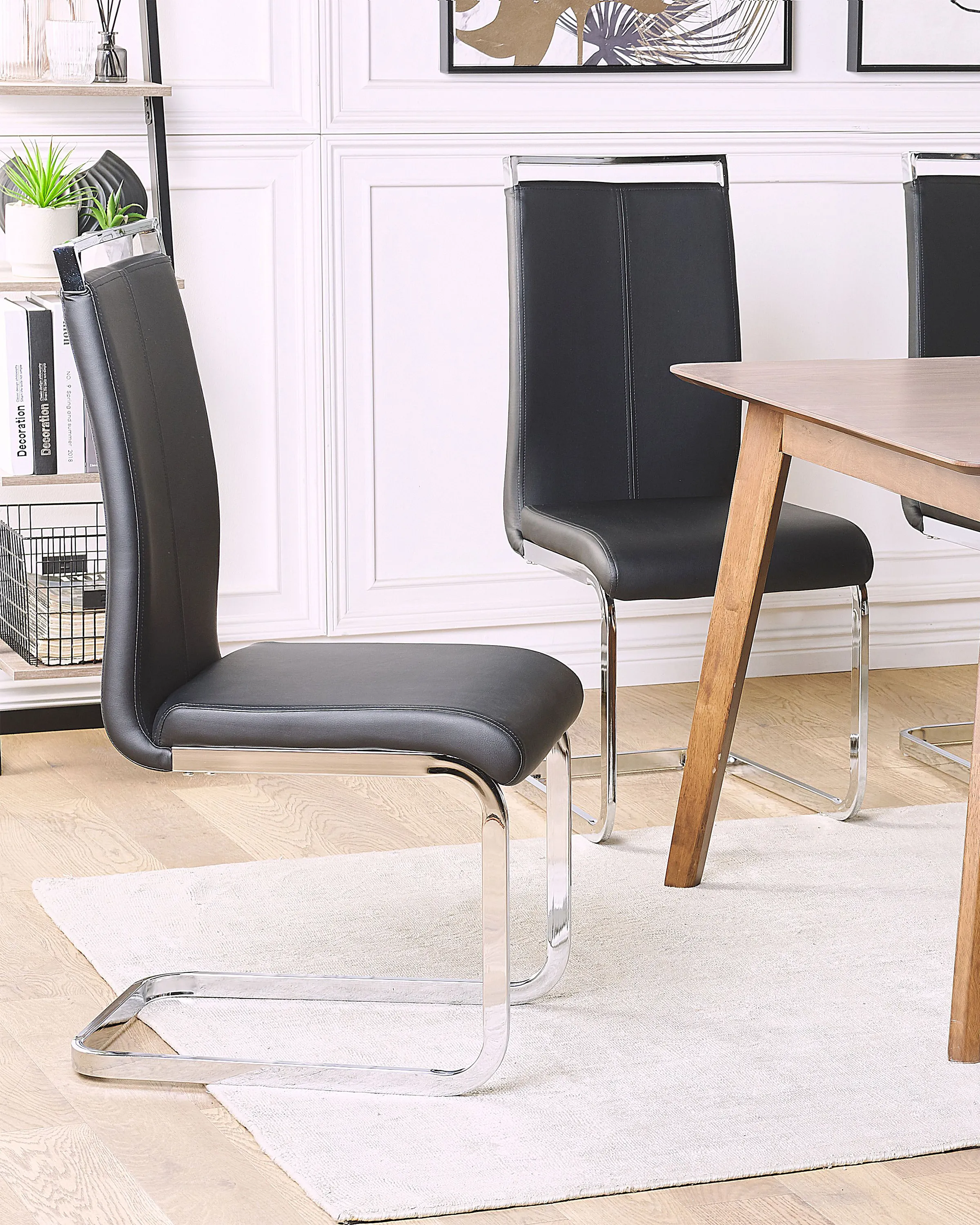 Set van 2 eetkamerstoelen GREEDIN Kunstleer Zwart