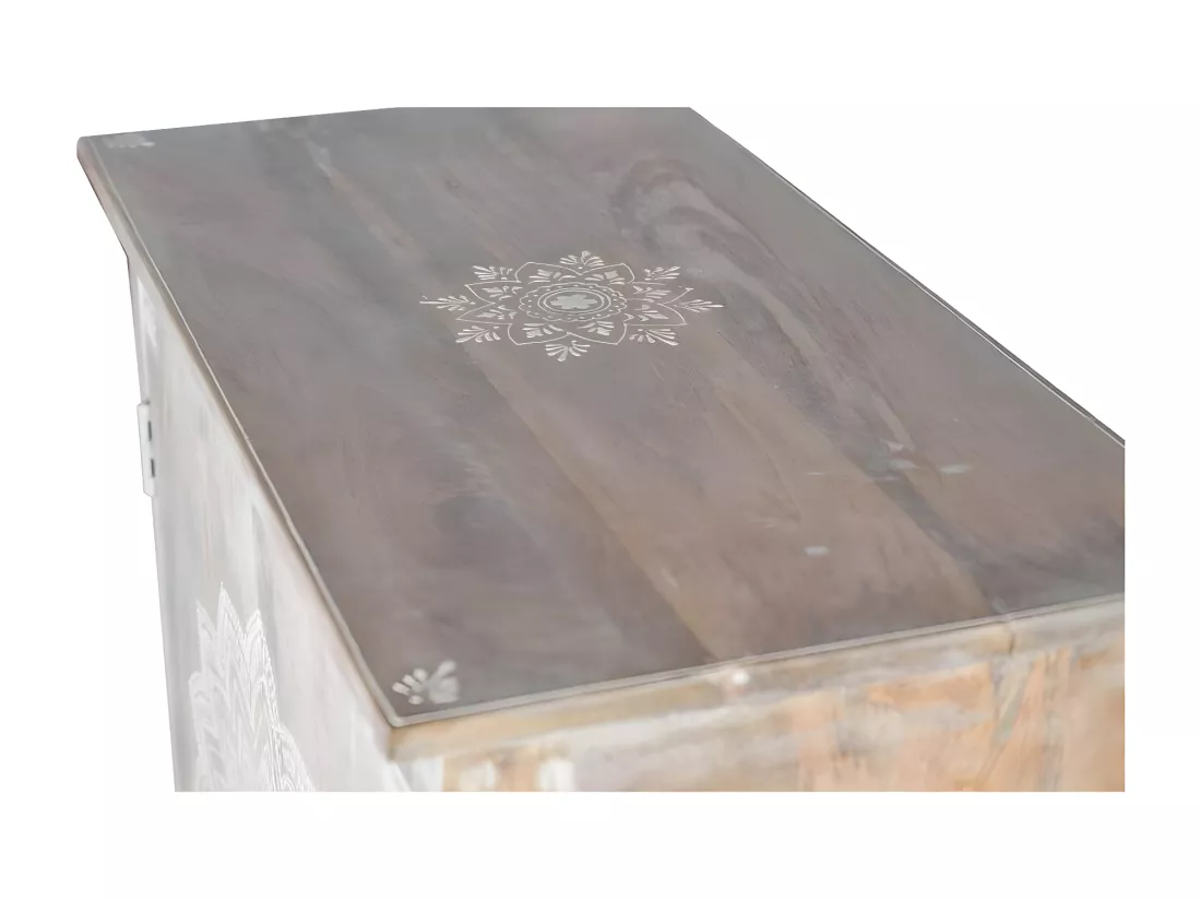 Meuble bar en manguier blanc vieilli Blanco.Giner y Colomer.90x40x80