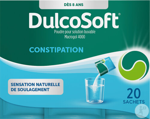 DulcoSoft Poudre Pour Solution Buvable Macrogol 4000 Constipation Laxatif Sans Arôme Sachets 20x10g