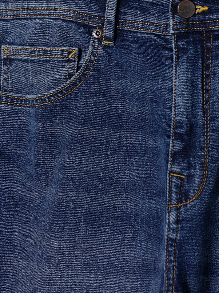 Calça jeans skinny confortável cor cenoura - Azul marinho
