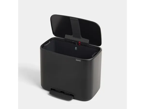 Brabantia Bo Pedal Bin - Skraldespand - fliplåg - 36 L - fodpedal - mat sort
