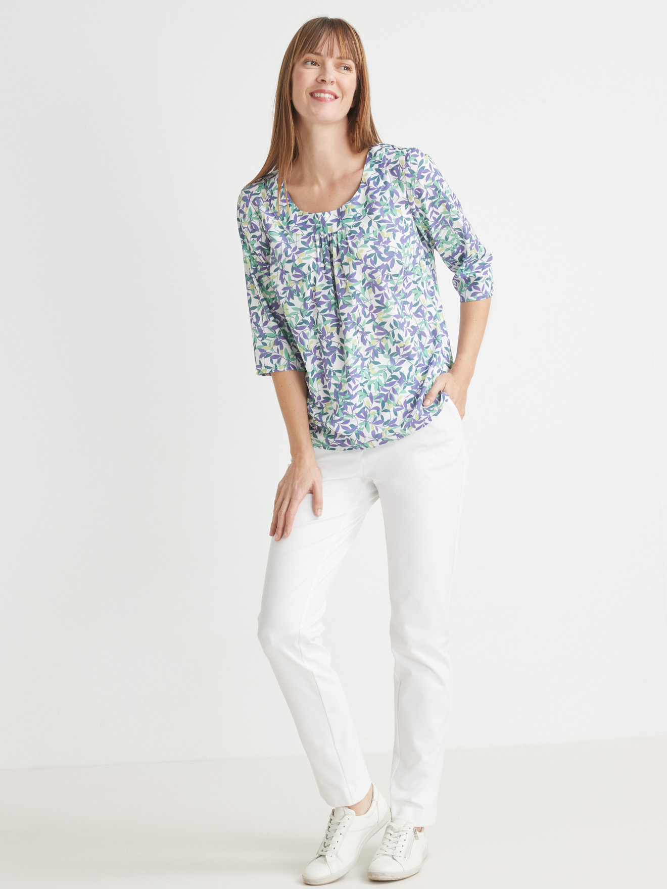 Blouse à fronces en crêpe
