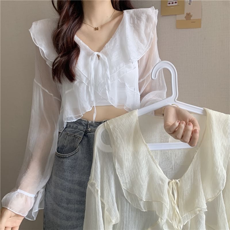 Malrowe - V-hals effen blouse