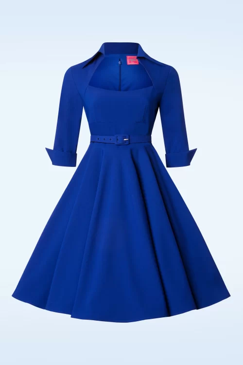 Glamour Bunny Lorelei swing jurk in kobalt blauw