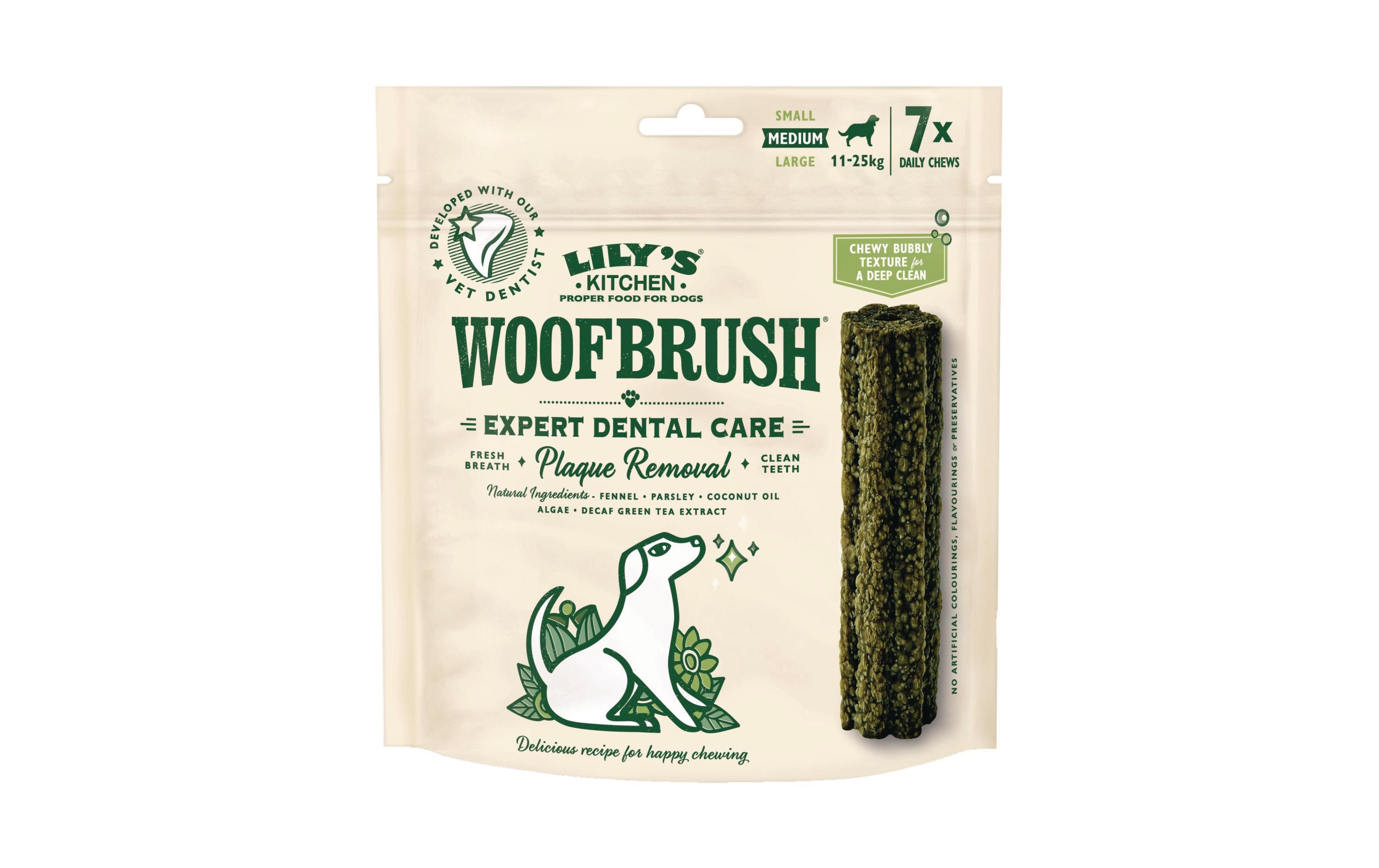 Kaustange Woofbrush Dental M 5 x 30 gVegetarische Kausticks für Hunde