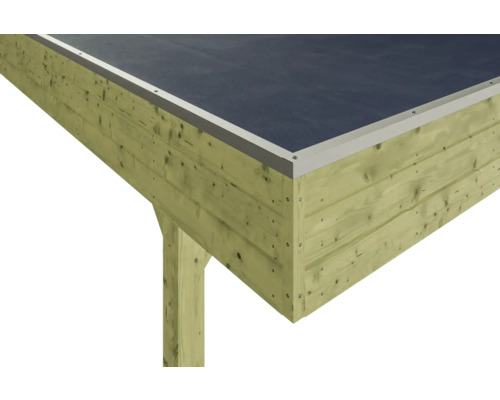 SKAN HOLZ Friesland dubbele carport inclusief EPDM dakbedekking en H-paalankers, 557 x 555 cm, geïmpregneerd