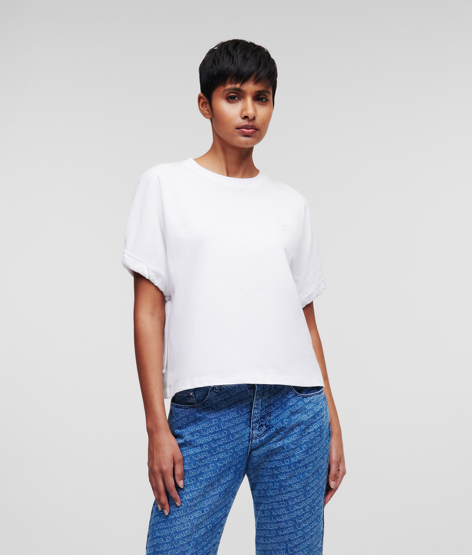 T-SHIRT AVEC MANCHES À CORDON DE SERRAGE