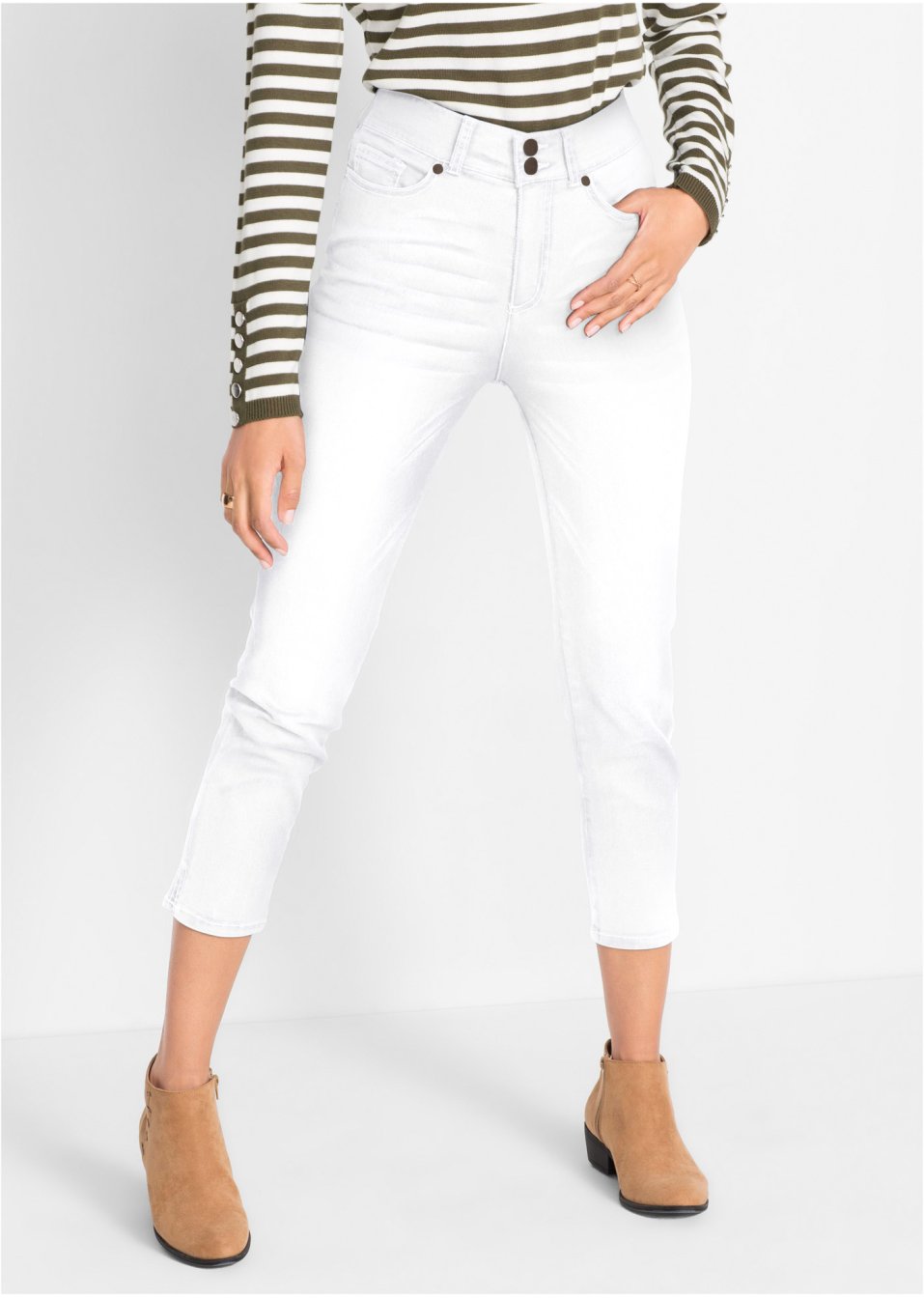Jean push-up 7/8 avec taille confortable, Slim Fit