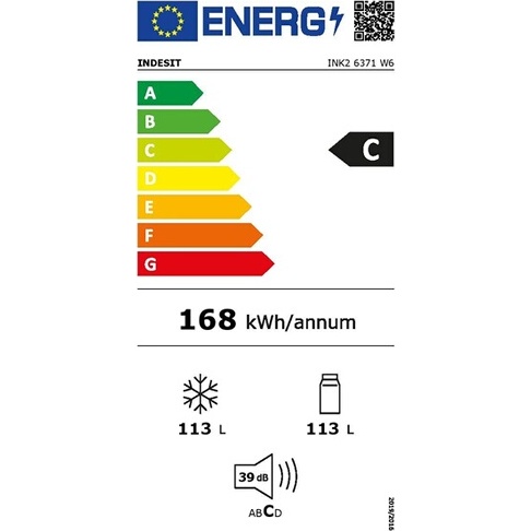 Réfrigérateur congélateur en bas Indesit Insedit INK26371W6 Blanc
