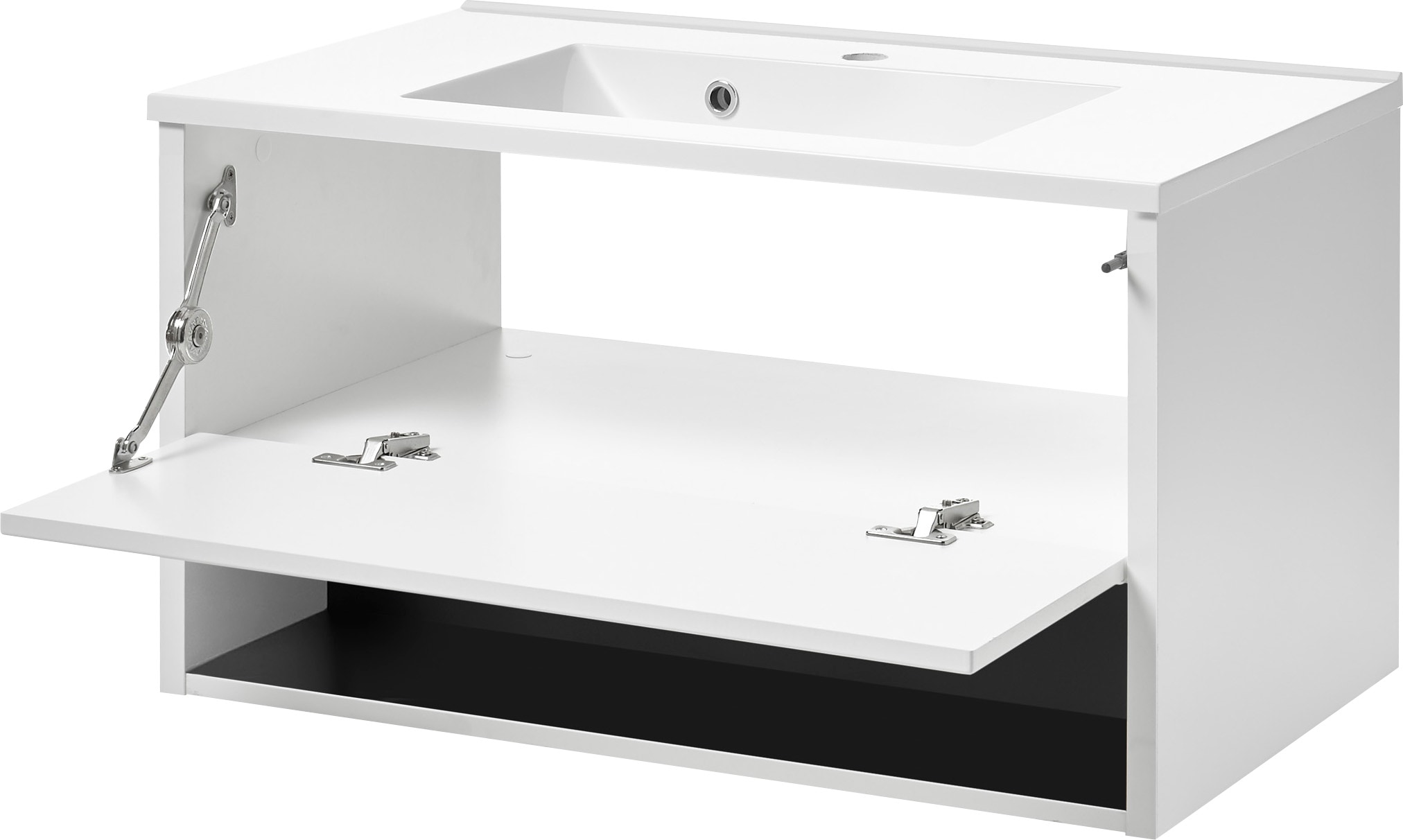 PLACES OF STYLE Waschtisch »Studio Line, Waschtisch inkl. Waschbecken, modernes Design« in zwei Farben verfügbar, ausreichend Stauraum
